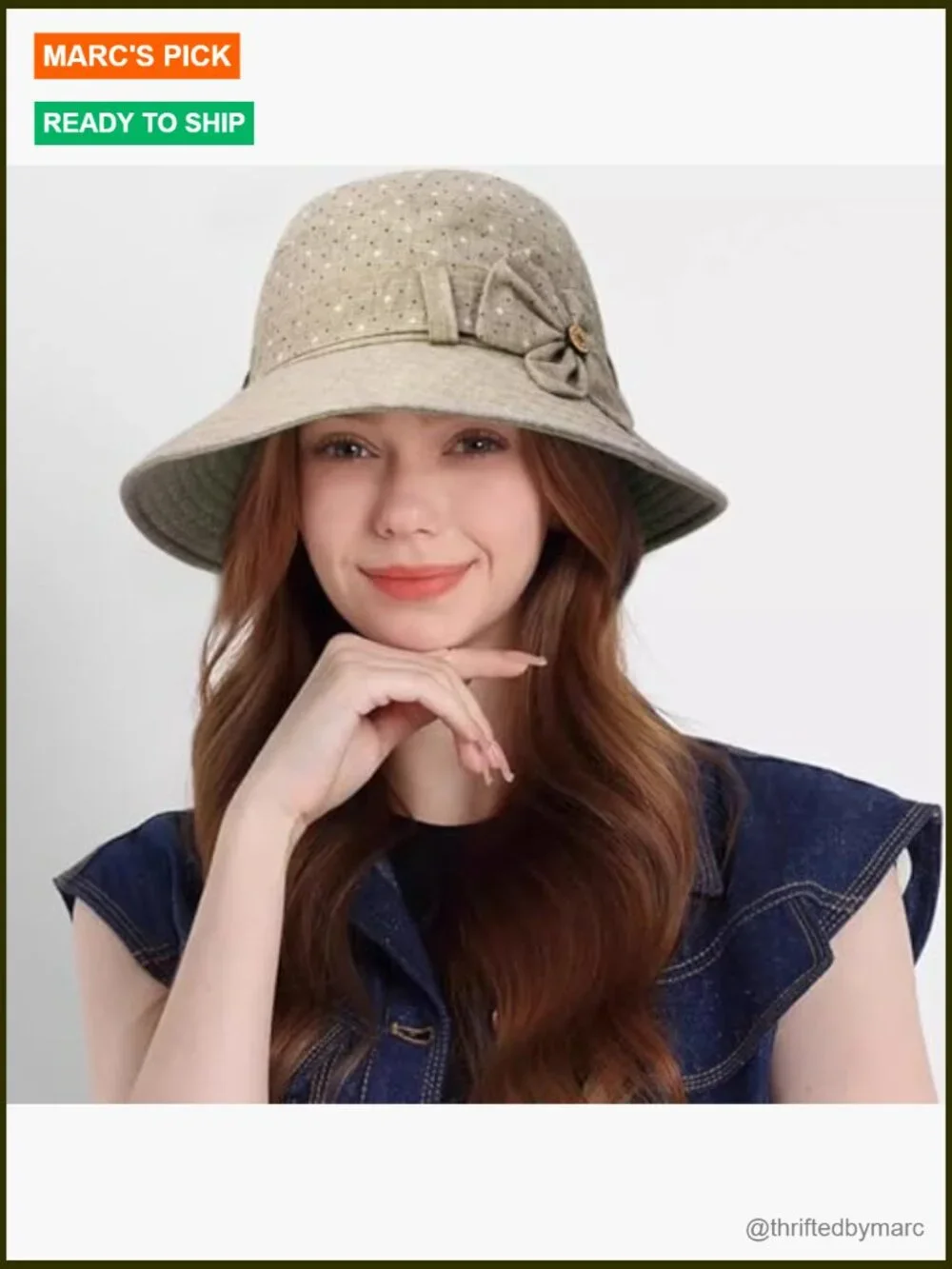 Cloche Bucket Hat with Adjustable Rope, Lightweight Polyester Sun Protection